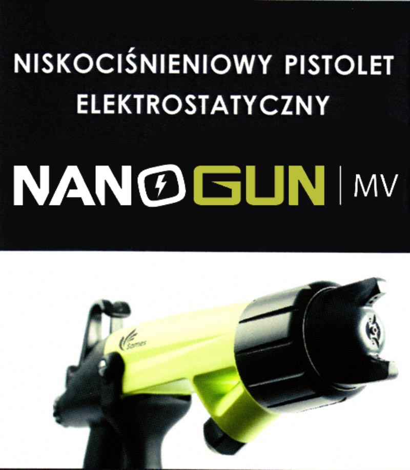 Pistolet Ręczny elektrostatyczny niskociśnieniowy NANOGUN MV SAMES, SAMES KREMLIN